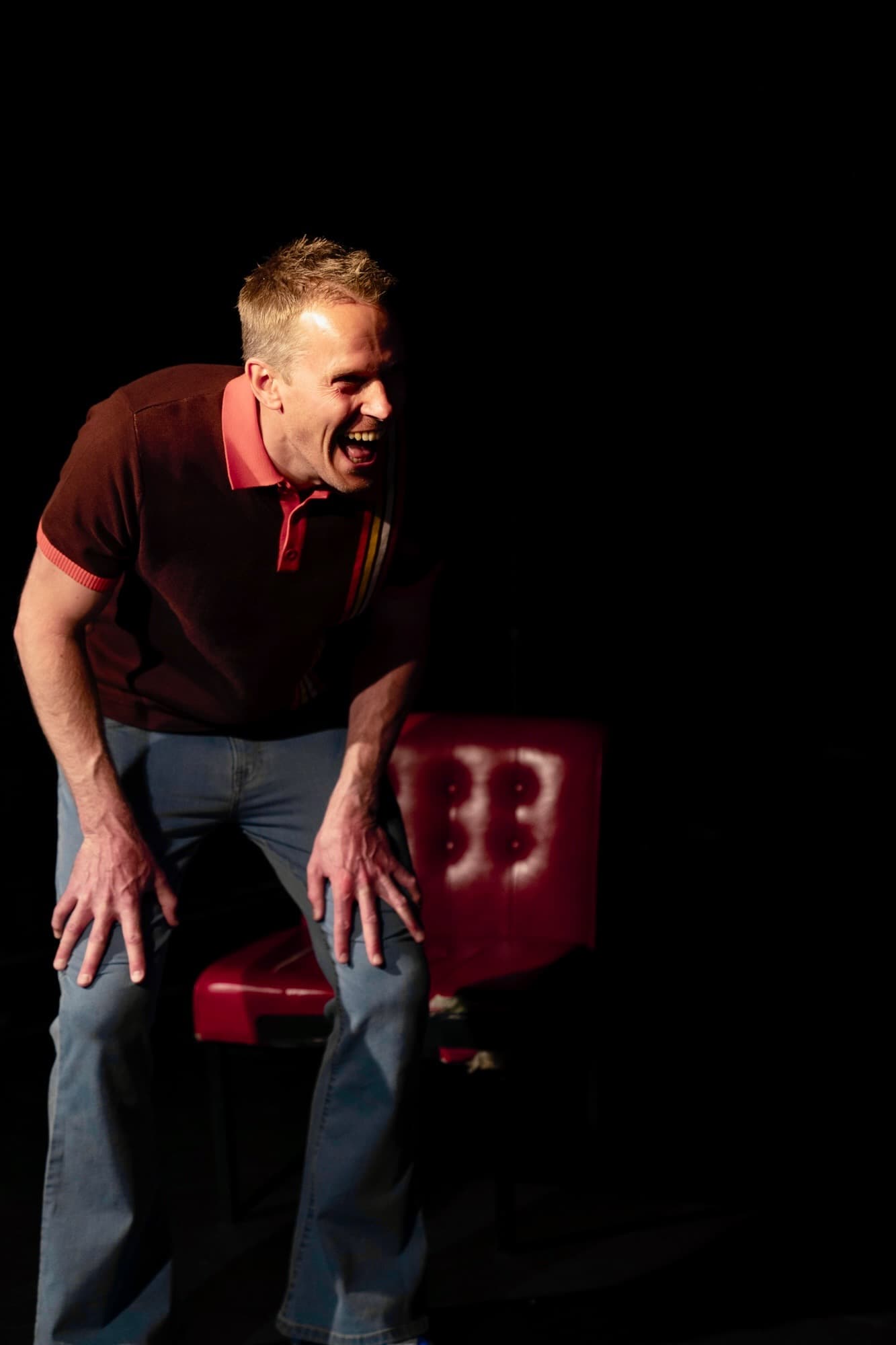 William Jukes as Mr Max in Neighbour! Neighbour!, laughing